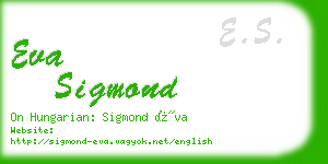 eva sigmond business card